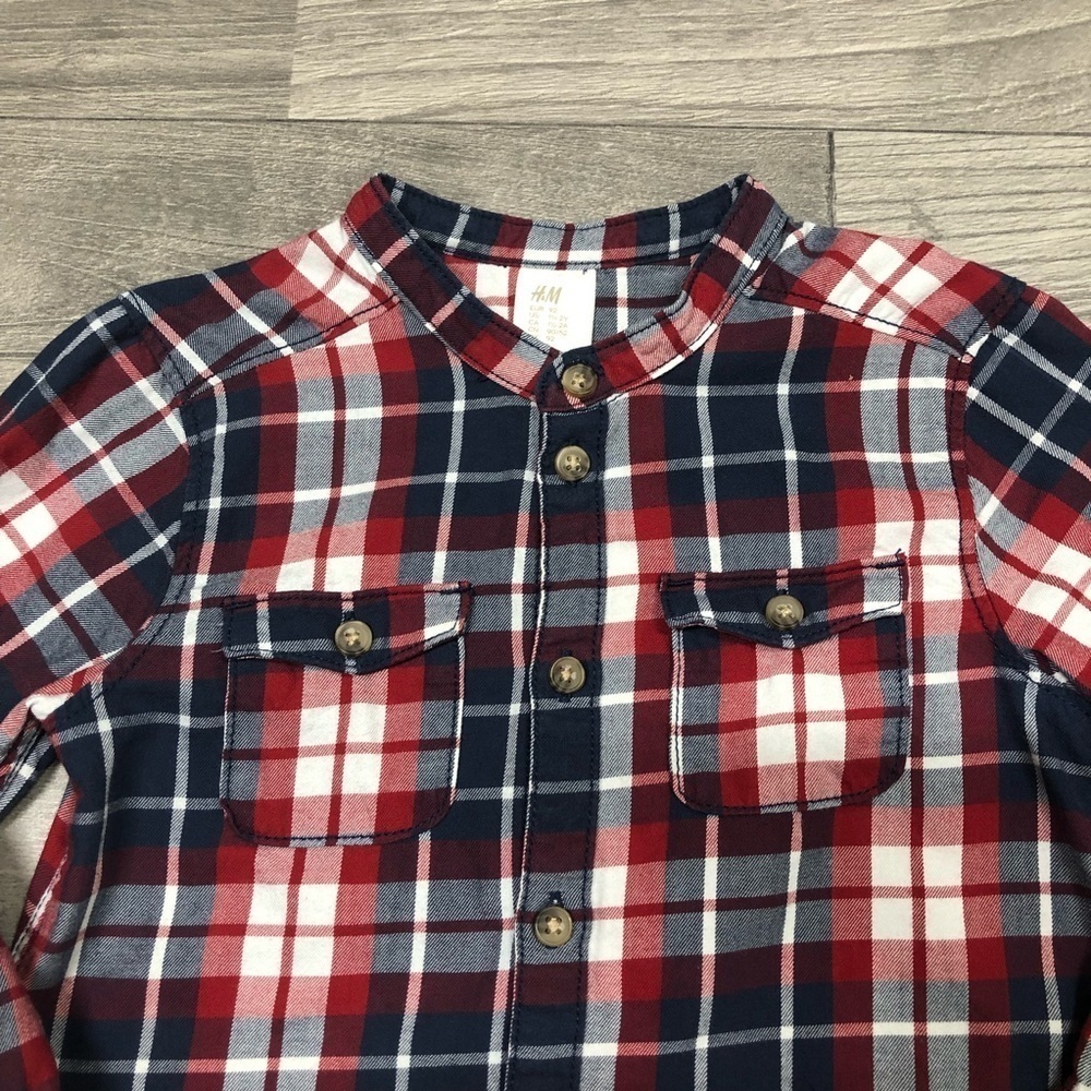 H&M Toddler Boys Plaid Long Sleeve Button Down Shirt 2T - Picture 3 of 6